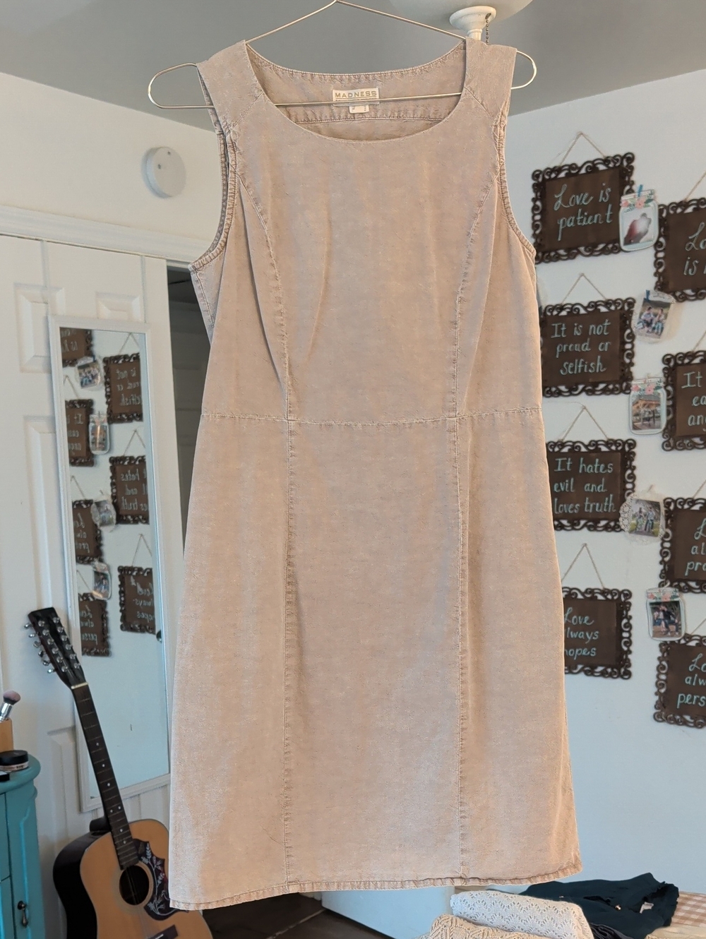 Madness The Nature Textile Company Tan Organic Cotton Midi Dress M